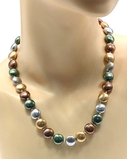 Бусы из майорки круг 12мм цв.ассорти, 48см