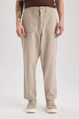 Мешковатые прямые брюки из габардина прямого кроя - Defacto фото 4