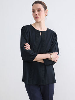 Bisiklet Yaka Nak??l? Bluz