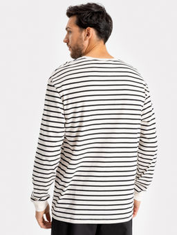 Лонгслив мужской молочный в черную полоску молочно -черная полоска1 121811 - Mark formelle фото 3