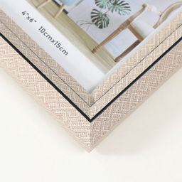 Фоторамка 10×15 см «Лестница с ромбами», пластик, бежевая, 2×13×17.9 см