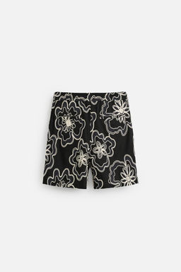 EMBOSSED EMBROIDERED BERMUDA SHORTS - Zara фото 8