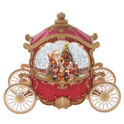 Изделие декоративное "Дед Мороз в карете" (подсвет, вьюга, 3хААА н/п +USB), L26 W11 H22