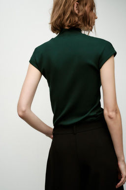 RIBBED HIGH NECK T-SHIRT - Zara фото 19