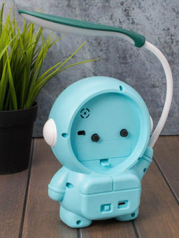 Часы-будильник со светильником Cheerful cosmonaut, blue (14,5х11,5 см)