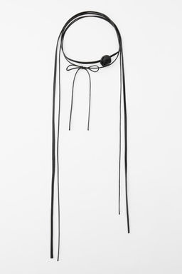 DOUBLE LEATHER FLOWER CHOKER - Zara фото 7