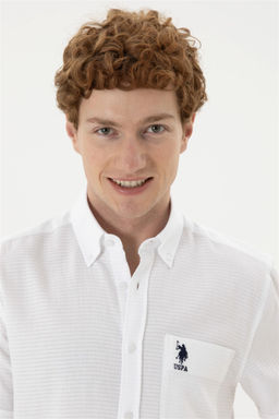 Мужская белая рубашка с коротким рукавом - U.s. polo assn фото 2