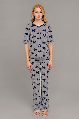 Арт. 9168 Пижама с брюками 42-50 (5 шт) Цвет:верх- синий, белый, низ-синий, белый - Калинка фото 12