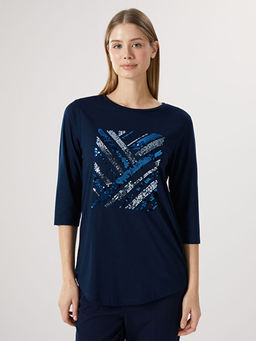 Bisiklet Yaka Pul ??lemeli Kad?n Bluz