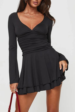 Siyah Skater Orme Elbise TEDSS24EL00007