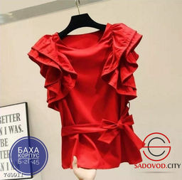 Женская однотонная блузка с рюшами - Bruno фото 4