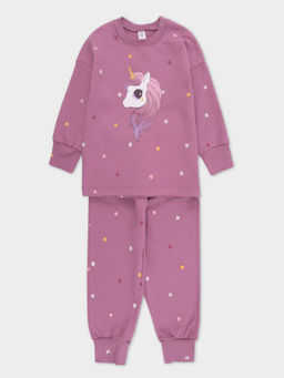 К 1581/темная орхидея,полянка пижама дет