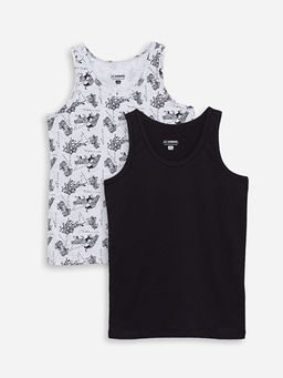 Bisiklet Yaka Pamuklu Erkek ?ocuk Atlet 2li