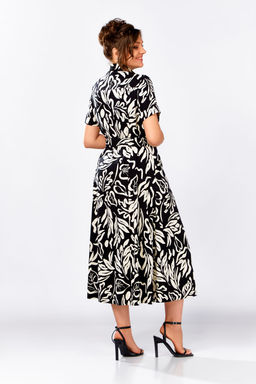 Платье Swallow 844.4 Черный в молочный принт фото 8