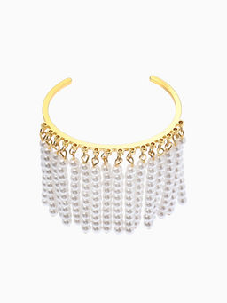 Браслет жемчужный "Кольцо", цвет белый в золоте, бусина 6