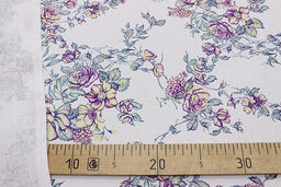 Рогожка Вьющиеся розочки, ш.1.5м, хлопок-100%, 165гр/м.кв - Купава фото 2