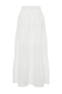 Ekru Brode Kumas Klos Maxi Boy Dokuma Etek TWOSS24ET00069 - Trendyolmilla фото 11