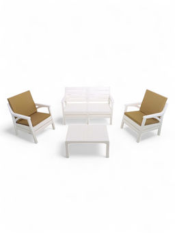 Набор садовой мебели «Евпатория»: 2 кресла, стол, двухместный диван, белый