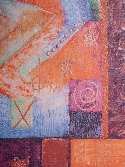 Палантин из вискозы с акварельно-геометрическим принтом - Модные истории фото 3