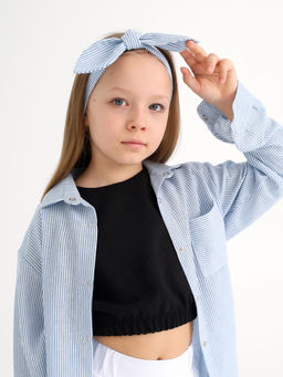 Рубашка-хенли Лен, голубой меланж - Inzibe фото 2