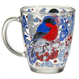 Кружка для чая 350мл. арт.2025-Д Снегири на рябине #НовыйГод - Декостек фото 2