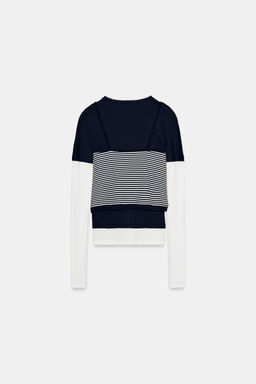 TRIPLE STRIPE EFFECT T-SHIRT - Zara фото 13