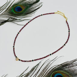 Колье из Граната и Шпинели со вставкой "Сердце"