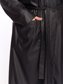 Кожаное пальто PL39309BLK01 - Артесса фото 6