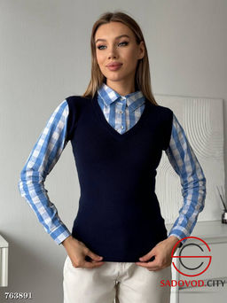 Рубашка в клетку женская
