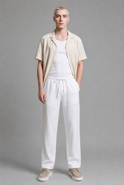 %100 Keten W_de Leg Pantolon - Defacto фото 2