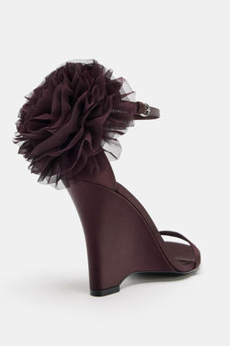 MAXI FLOWER WEDGE SANDALS - Zara фото 6