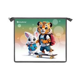 Папка для тетрадей 1 отделение А5 Schoolformat ЯРКИЕ ЗВЕРЯТА разноцветная, молния, пластик...