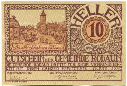10 геллеров 1920 года Австрия Родаун (нотгельд)