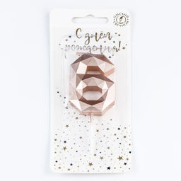 Свеча в торт на шпажке Многогранник, цифра 6, 7 см, шампань - Simaland фото 4