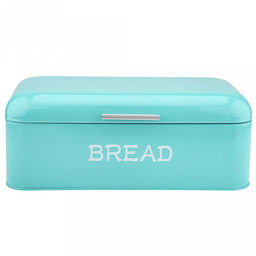 Хлебница сталь, глянцевая эмаль 42х22,5см h16см, s0,4мм, откидная крышка, цвет - бирюзовый, в индивидуальной коробке (Китай) - Домашняя мода фото 3