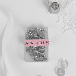 Цена за 6 шт. Булавки английские, 19 мм, 80 шт., цвет серебряный