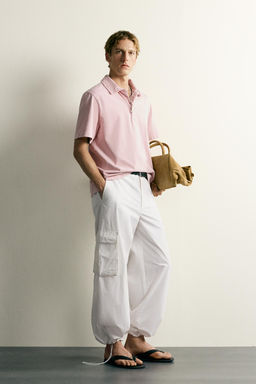 POLO ESTRUCTURA REGULAR FIT / Rosa / Blanco - Zara фото 4