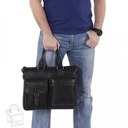 Портфель мужской кожаный 0065Z black Zinimsk - S-style фото 2