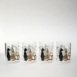 НАБОР СТАКАНОВ ПАРИЖСКИЕ КОТЫ ИЗ 4-Х ШТ. 360 МЛ - Agness фото 2