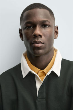 CONTRAST COLLAR POLO SWEATSHIRT - Zara фото 13