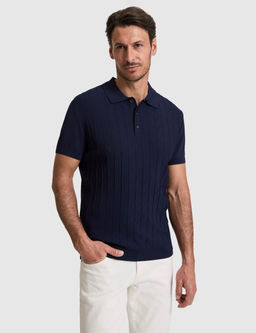 Lacivert Slim Fit D__meli Polo Yaka Triko Ti__rt