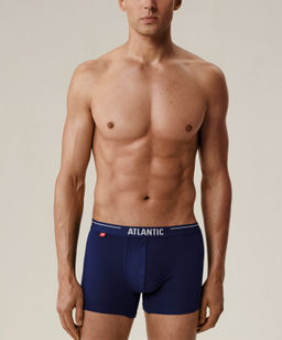 ATLANTIC 5SMH-004 Трусы шорты Solid - набор (5 шт.) морской + бирюзово-зеленый + черный + серый меланж + темно-голубой  фото 2