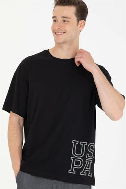 Мужская черная футболка оверсайз с круглым вырезом Неожиданная скидка в корзине - U.s. polo assn фото 3