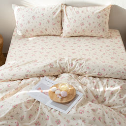 КПБ Чистый хлопок евро макси, наволочки 50х70, поплин, 100% хлопок, Гербариум Пододеяльник 200х220 с прорезью, простыня классическая 235х260 подшита с 4-х сторон, наволочки 50х70 с клапаном - 2 шт. - Традиция фото 31