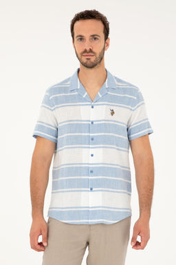 U. S. Polo Assn / Мужская темно-синяя рубашка с коротким рукавом
