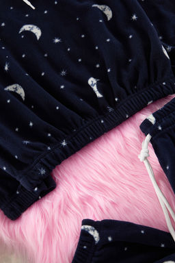 Lacivert Kapusonlu Galaksi Desenli Polar K?sl?k Orme Pijama Tak?m? THMAW22PT0365 - Trendyolmilla фото 3