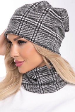 Комплект шапка и снуд (клетка) ШС14 - Lt collection фото 2