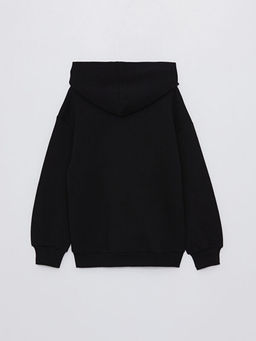 Bask?l? Uzun Kollu K?z ?ocuk Hoodie - Waikiki фото 2