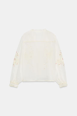 CAMISA ORGANZA BORDADOS ZW COLLECTION / Crudo - Zara фото 5