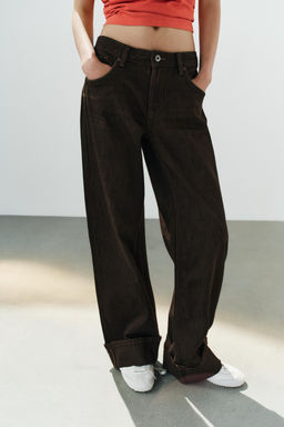 JEANS TRF FOLDED TIRO BAJO / Marr?n - Zara фото 3